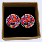 Bassin and Brown Mixed Berries Cufflinks - Red and Blue