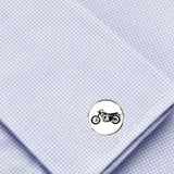 Bassin And Brown Motorbike Cufflinks - White and Black
