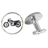 Bassin And Brown Motorbike Cufflinks - White and Black