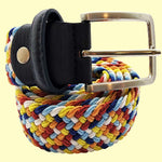 Bassin And Brown Hosmer Multi Coloured Woven Elasticated Belt - Light Blue, Yellow, White, Orange, Tan and Navy