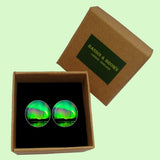 Bassin and Brown Northern Lights Vista Cufflinks - Green and Black