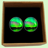 Bassin and Brown Northern Lights Vista Cufflinks - Green and Black