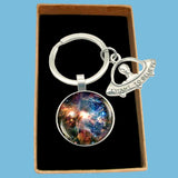 Bassin and Brown Nebula Keyring - Blue, Brown, Green and White