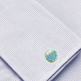 Bassin and Brown Paisley Cufflinks - Aqua Blue