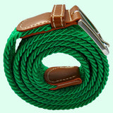 Bassin And Brown Plain Green Woven Elasticated Fabric Belt