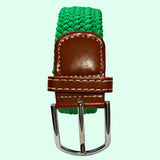 Bassin And Brown Plain Green Woven Elasticated Fabric Belt