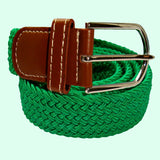 Bassin And Brown Plain Green Woven Elasticated Fabric Belt