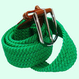 Bassin And Brown Plain Green Woven Elasticated Fabric Belt