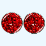 Bassin and Brown Pomegranite Fruit Cufflinks - Red