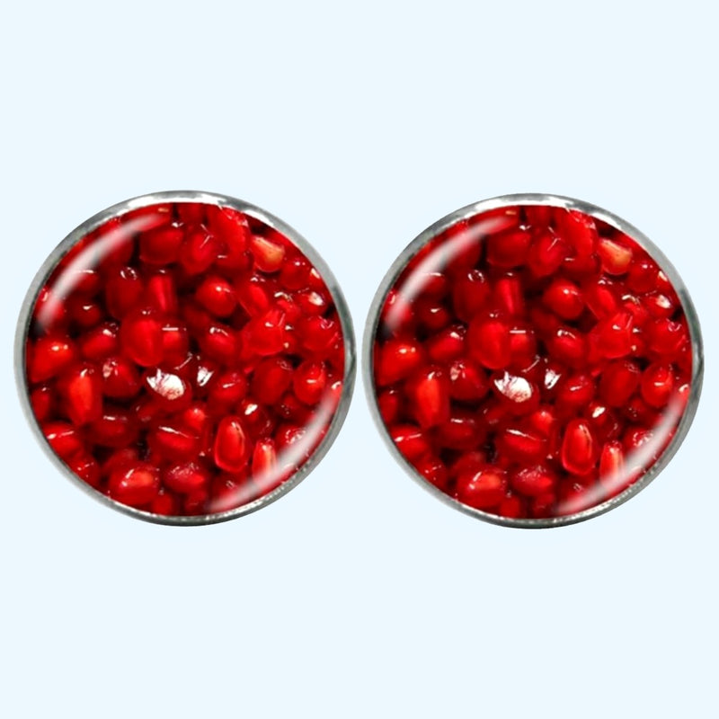 Bassin and Brown Pomegranite Fruit Cufflinks - Red