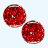 Bassin and Brown Pomegranite Fruit Cufflinks - Red