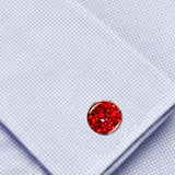 Bassin and Brown Pomegranite Fruit Cufflinks - Red