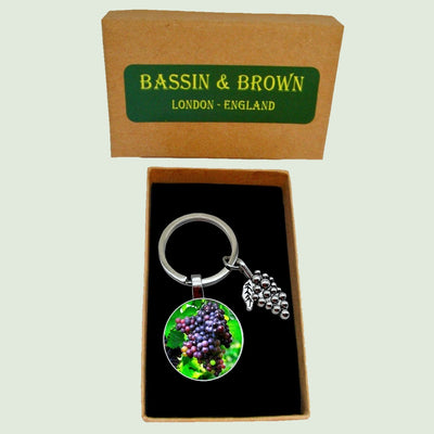 Bassin And Brown Bunch of Grapes Keyring- Green, Wine and Blue