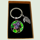 Bassin And Brown Bunch of Grapes Keyring- Green, Wine and Blue