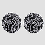 Bassin and Brown Paisley Cufflinks - Black and White