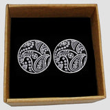 Bassin and Brown Paisley Cufflinks - Black and White
