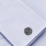 Bassin and Brown Paisley Cufflinks - Black and White