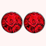 Bassin and Brown Red Roses Cufflinks