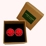 Bassin and Brown Red Roses Cufflinks