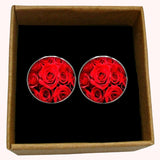 Bassin and Brown Red Roses Cufflinks