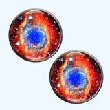 Bassin and Brown Ring Nebula Cufflinks - Orange and Blue