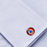 Bassin and Brown Ring Nebula Cufflinks - Orange and Blue