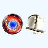 Bassin and Brown Ring Nebula Cufflinks - Orange and Blue