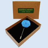 Bassin And Brown Rose Blue Jacket Lapel Pin - 4cm Diameter