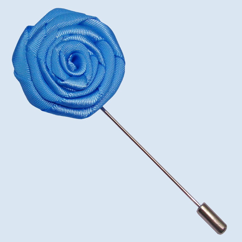 Bassin And Brown Rose Blue Jacket Lapel Pin - 4cm Diameter