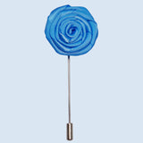 Bassin And Brown Rose Blue Jacket Lapel Pin - 4cm Diameter