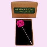 Bassin And Brown Cerise Rose Jacket Lapel Pin