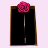 Bassin And Brown Cerise Rose Jacket Lapel Pin