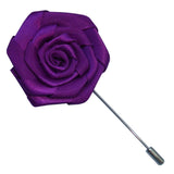 Bassin and Brown Rose Purple Jacket Lapel Pin - 4cm Diameter