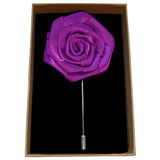 Bassin and Brown Rose Purple Jacket Lapel Pin - 4cm Diameter