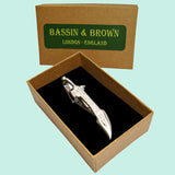 Bassin and Brown Sabre Sword Metal Bar Tie Clip