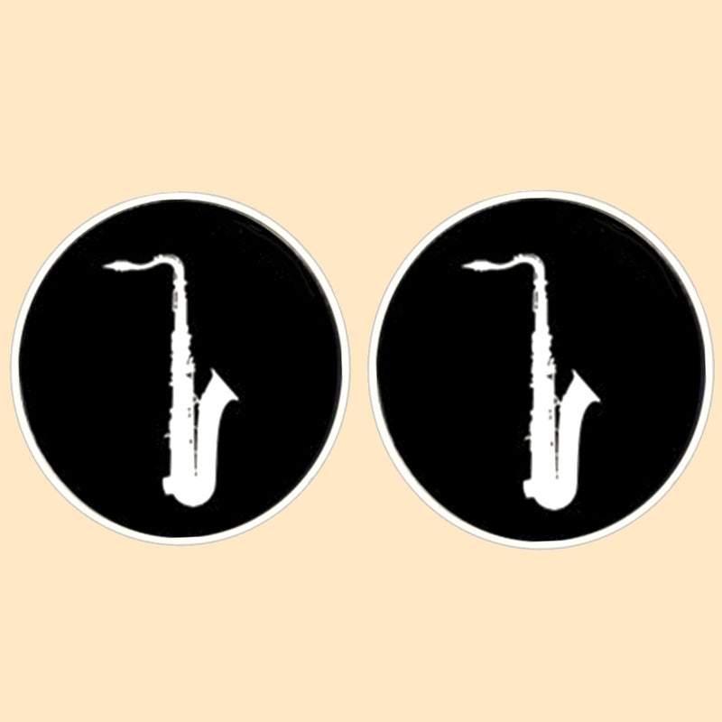Bassin And Brown Saxophone Cufflinks - Black And White