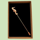 Bassin And Brown Seahorse Jacket Lapel Pin - Rose Gold