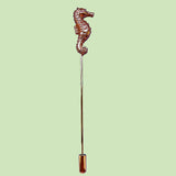 Bassin And Brown Seahorse Jacket Lapel Pin - Rose Gold