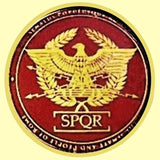 Bassin and Brown  SPQR - The Senate and People of Rome Lapel Pin - Wine and Gold