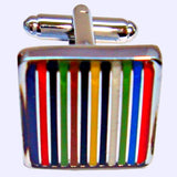 Bassin and Brown Multi Coloured Striped Enamel Cufflinks