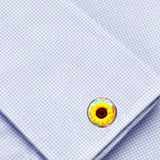 Bassin and Brown Sunflower Cufflinks - Yellow and Brown