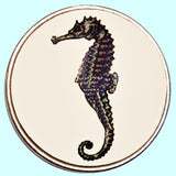 Bassin and Brown Seahorse Keyring - White and Black