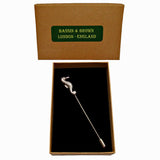 Bassin and Brown Seahorse Jacket Lapel Pin - Silver