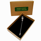 Bassin and Brown Seahorse Jacket Lapel Pin - Silver
