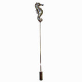 Bassin and Brown Seahorse Jacket Lapel Pin - Silver