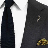 Bassin and Brown Seahorse Jacket Lapel Pin - Silver