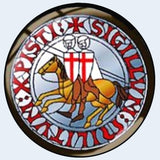 Bassin and Brown Sigillum Militum Knights Templar Cufflinks - Blue, Red, Brown and White