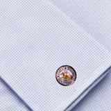 Bassin and Brown Sigillum Militum Knights Templar Cufflinks - Blue, Red, Brown and White