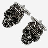 Bassin and Brown Skeleton Skull Cufflinks - Silver and Black