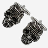 Bassin and Brown Skeleton Skull Cufflinks - Silver and Black